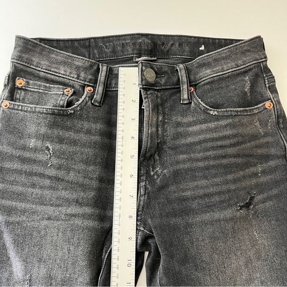 American Eagle AE AirFlex 360 Patched Slim Jean Real Good Black Blaze Sz 28 x 28 - Picture 9 of 14